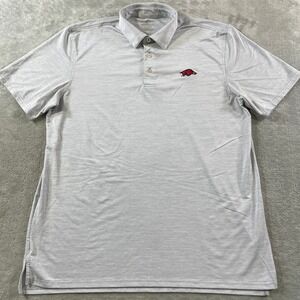 Arkansas Razorbacks Southern Tide Polo Shirt Mens Large Gray NCAA College